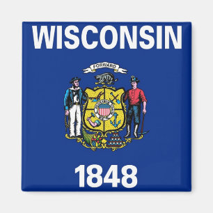 Magnet met vlag van de staat Wisconsin - VS