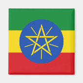 Magnet met vlag van Ethiopië (Voorkant)