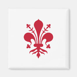 Magnet met Vlag van Florence, Toscane, Italië