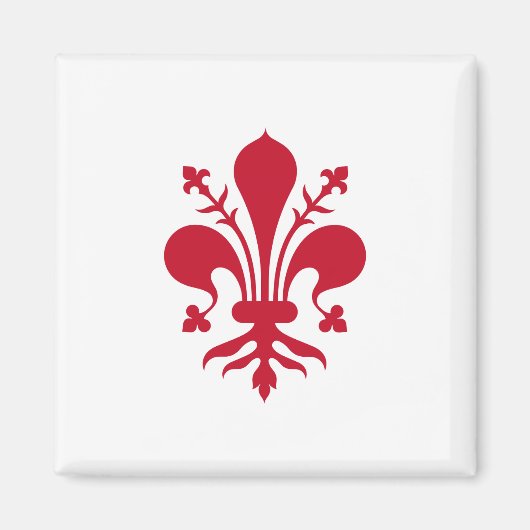 Magnet met Vlag van Florence, Toscane, Italië (Voorkant)