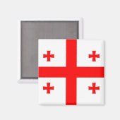 Magnet met vlag van Georgië (Voorkant / Achterkant)