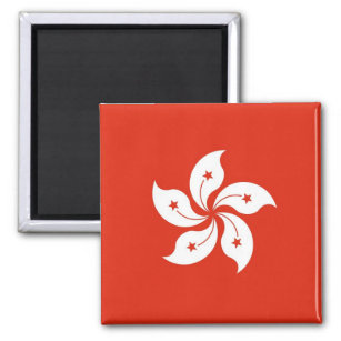 Magnet met vlag van Hongkong, China