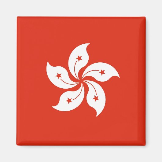 Magnet met vlag van Hongkong, China (Voorkant)