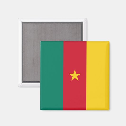 Magnet met vlag van Kameroen (Voorkant / Achterkant)