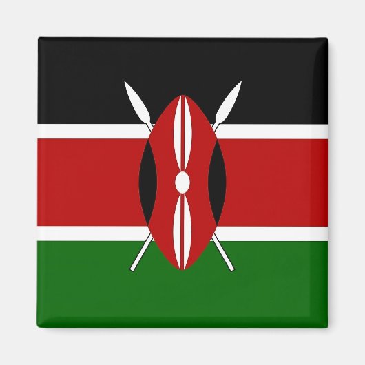 Magnet met vlag van Kenia (Voorkant)