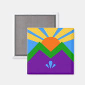 Magnet met Vlag van Manitou Springs (Voorkant / Achterkant)