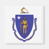 Magnet met vlag van Massachusetts State - VS (Voorkant)