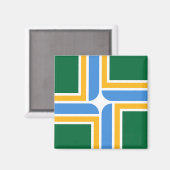 Magnet met vlag van Portland, Oregon, Verenigde St (Voorkant / Achterkant)