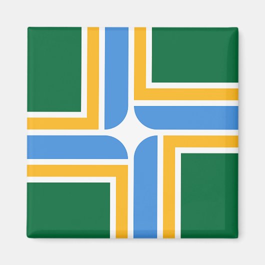 Magnet met vlag van Portland, Oregon, Verenigde St (Voorkant)