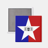 Magnet met vlag van San Antonio, Texas, VS (Voorkant / Achterkant)