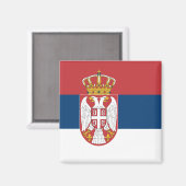 Magnet met vlag van Servië (Voorkant / Achterkant)