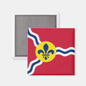 Magnet met vlag van St. Louis, Missouri (Voorkant / Achterkant)