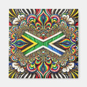 Magnet met Zuid-Afrikaanse kleuren Design (Voorkant)