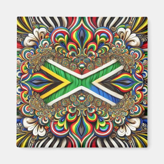Magnet met Zuid-Afrikaanse kleuren Design (Voorkant)