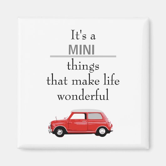 Magnet Mini Cooper Rot Mini-dingen (Voorkant)