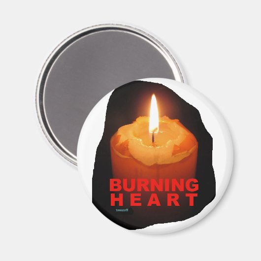Magnet mit BURNING HEART (Voorkant / Achterkant)