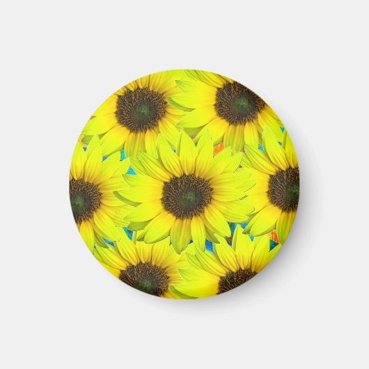 Magnet mit gelben kleinen Sonnenblumenblüten (Voorkant)