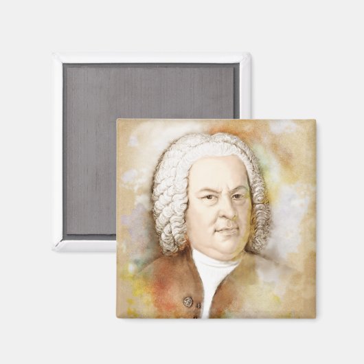 Magnet mit Johann Sebastian Bach (Voorkant / Achterkant)