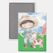 Magnet mit Junge und Kalb (Voorkant / Achterkant)