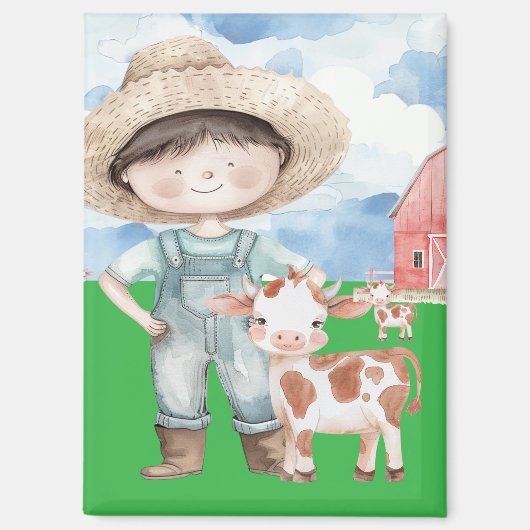 Magnet mit Junge und Kalb (Voorkant)