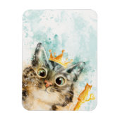 Magnet mit Katze samt Zepter und Krone Magneet (Verticaal)