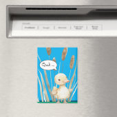 Magnet mit kleine Ente im Schilf am See (Insitu (Vaatwasser))