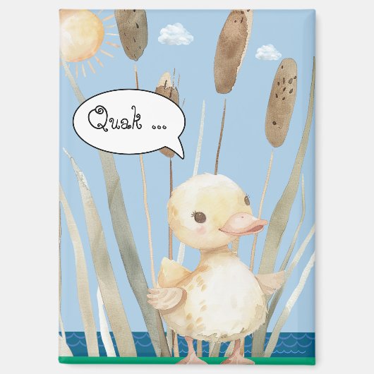 Magnet mit kleine Ente im Schilf am See 3 (Voorkant)
