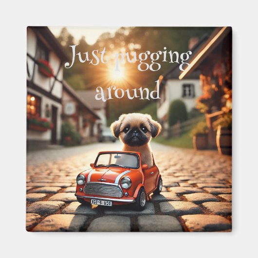 Magnet mit Mops und Mini Morris (Voorkant)