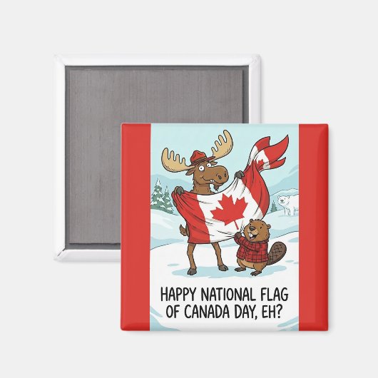 Magnet National Flag of Canada Day (Voorkant / Achterkant)