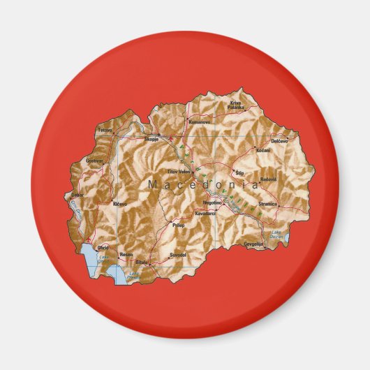 Magnet North Macedonië Map (Voorkant)