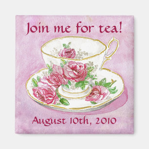 Magnet - Pas me aan! Roze Rose Teacup Tea