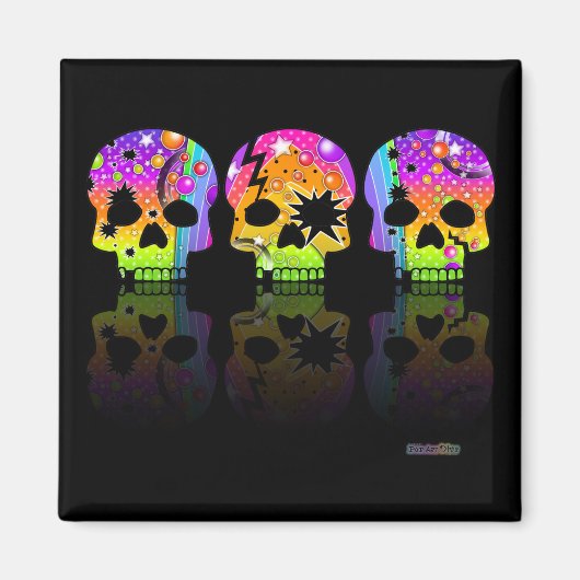 MAGNET - POP ART-SKULLS (Voorkant)