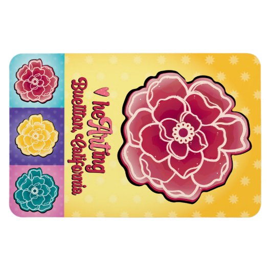 Magnet - Pop Rozen - Buellton.Art Magneet (Horizontaal)