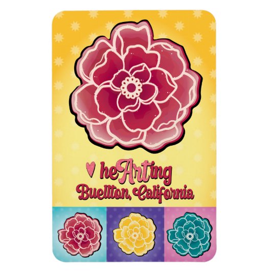 Magnet - Pop Rozen - Buellton.Art Magneet (Verticaal)