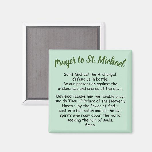 Magnet Prayer naar Saint Michael de Archangel Favo (Voorkant / Achterkant)