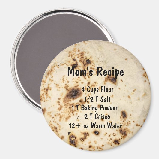Magnet Recipe Tortilla Homemade (Voorkant / Achterkant)
