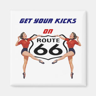 Magnet ~ RETRO "KICKS" GALS krijgen je op Route 66