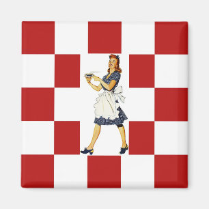 Magnet ~ RETRO KITCHEN mid-century Floor & Lady