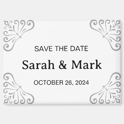 Magnet Save the Dates - Modern White Design (Voorkant)