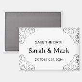 Magnet Save the Dates - Modern White Design (Voorkant / Achterkant)