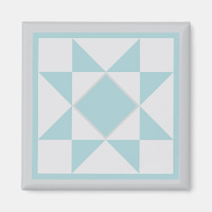 Magnet - Sawtooth Star Quilt Block (lt. blauw/grij