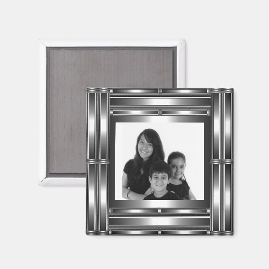 Magnet Silver Chrome Uw foto toevoegen (Voorkant / Achterkant)