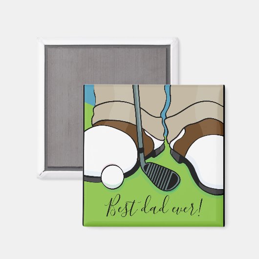 Magnet Square Best Dad ooit (Voorkant / Achterkant)