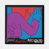 Magnet Square Dankuwel en Merci (Voorkant)