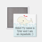 Magnet Square Hallo! Ik ben een Aquaholic (Voorkant / Achterkant)