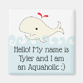 Magnet Square Hallo! Ik ben een Aquaholic (Voorkant)