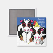 Magnet Square Happy Birthday naar Moo! (Voorkant / Achterkant)