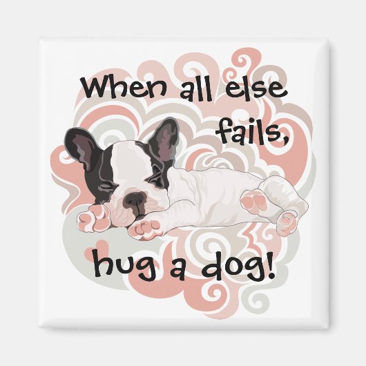 Magnet Square Hug a Dog (Voorkant)