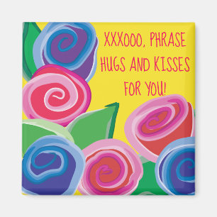 Magnet Square Hugs en Kisses