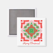 Magnet Square - kerstster (Voorkant / Achterkant)